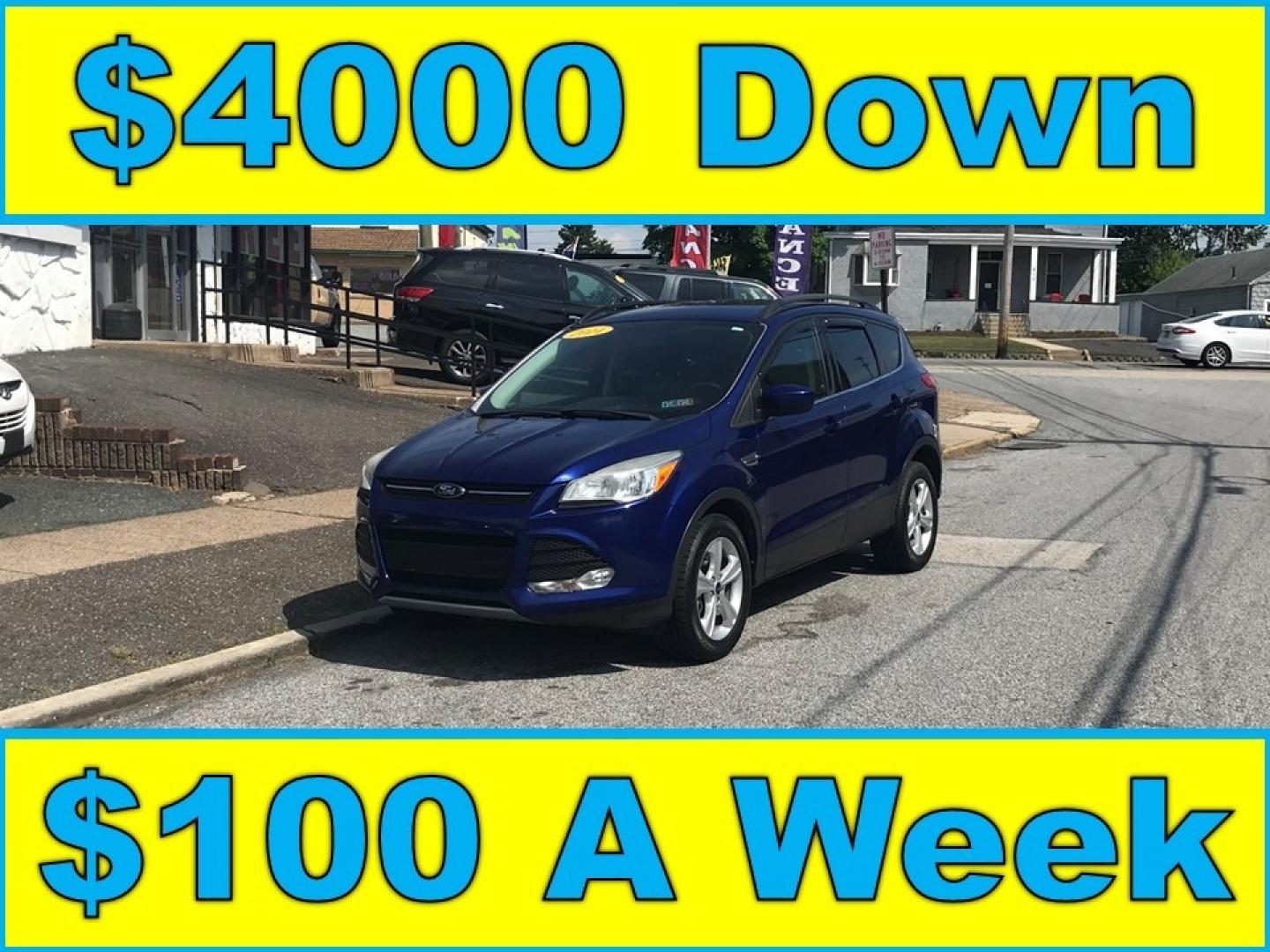 2014 Blue /Gray Ford Escape SE (1FMCU9GX8EU) with an 1.6 V4 engine, Automatic transmission, located at 577 Chester Pike, Prospect Park, PA, 19076, (610) 237-1015, 39.886154, -75.302338 - Photo#0